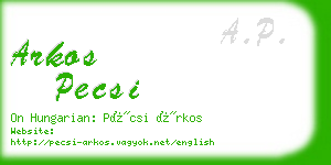 arkos pecsi business card